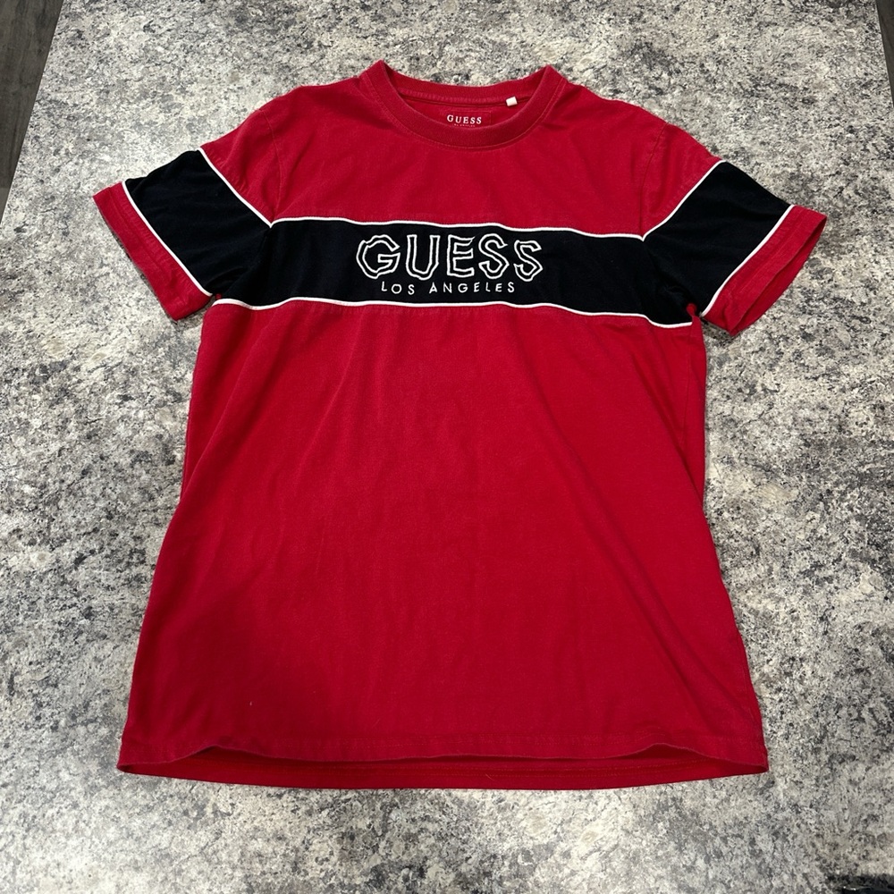 GUESS Red and Black Men's Shirt